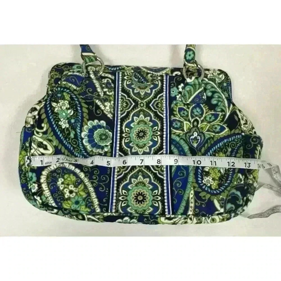 Vera Bradley Blue Rhapsody Green and Blue Paisley Frame Bag - Picture 7 of 9